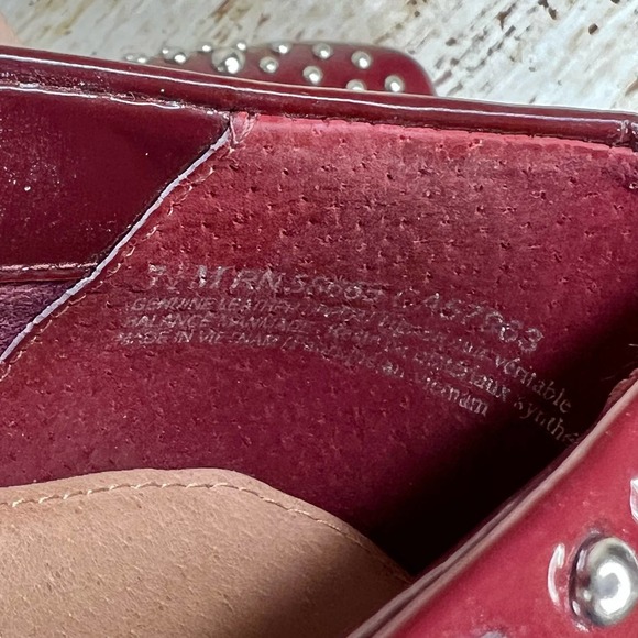 Halogen Genuine Leather Maroon Studded Loafers Size 7.5M - Picture 7 of 10